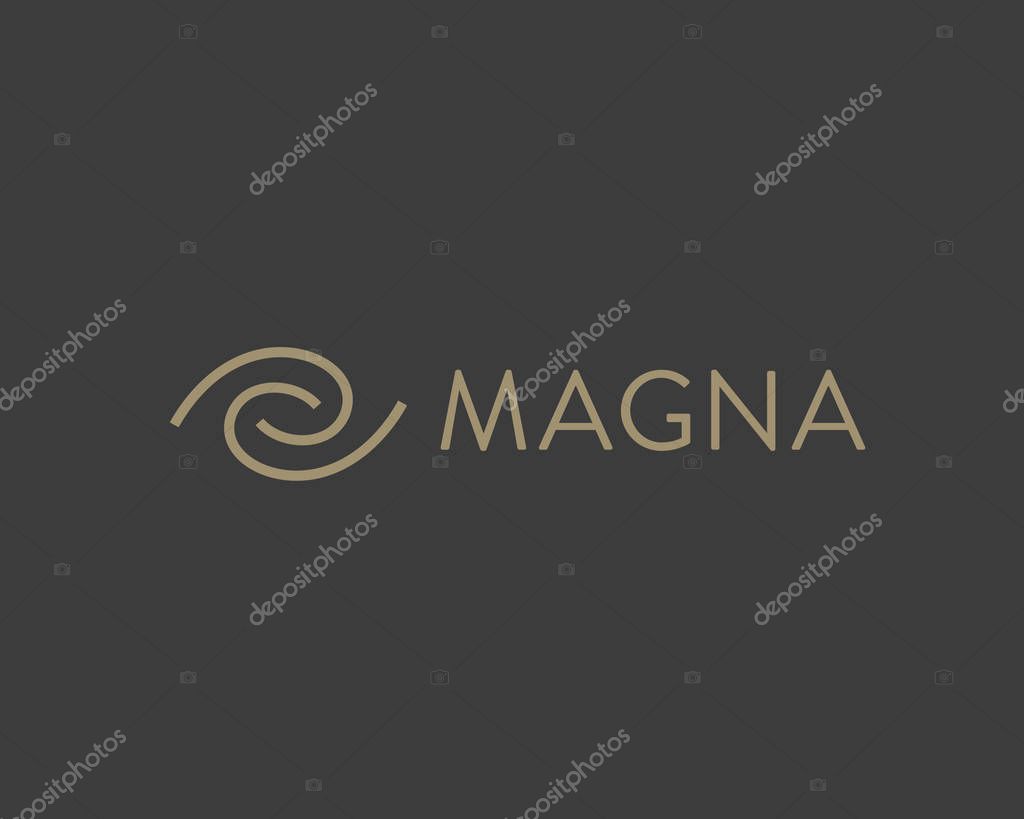 Eye swirl vector logo icon. Linear vision logotype