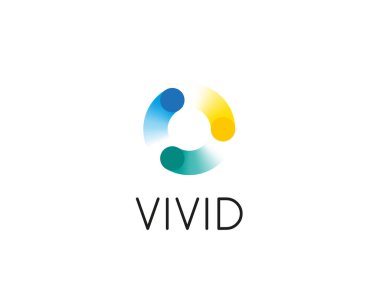 Soyut daire girdap noktalar logo tasarımı. Evrensel renk vektör logo