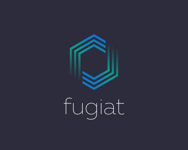 Soyut geometrik çizgi logosu tasarımı soyut modern minimum gradyan çizimi. Koyu arkaplan için altıgen renkli vektör amblemi işaret logosu