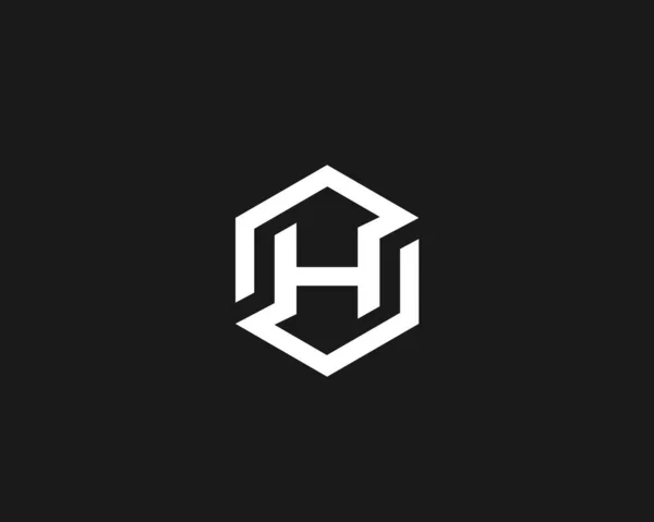 Soyut harf H vektör logo ikonu tasarımı modern minimal biçim illüstrasyonu. Alfabedeki altıgen amblem işareti işareti logotype — Stok Vektör