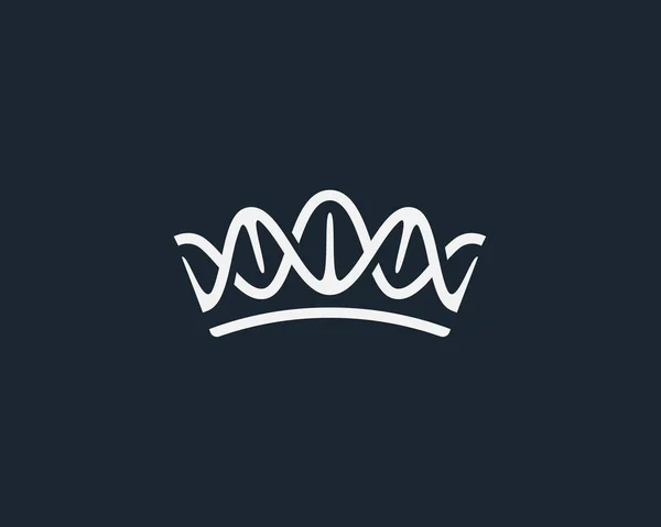 Abstrakte Krone dna Logo-Ikone Design modernen minimalistischen Stil Illustration. königlicher König medizinische Wissenschaft Vektor Emblem Zeichen Symbol Marke Logo — Stockvektor