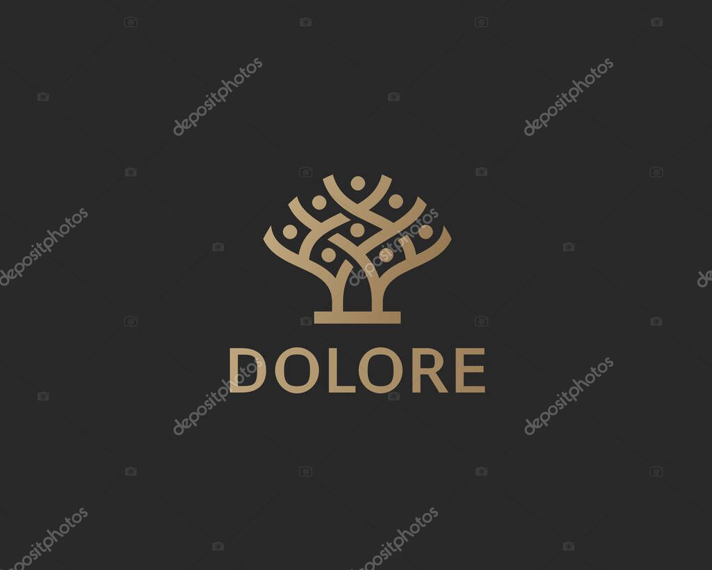 Tree logo icon design abstract minimal style illustration. Park nature vector sign symbol logotype.