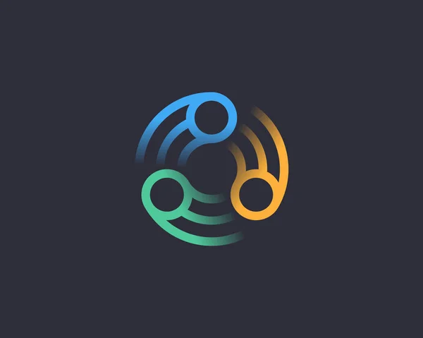 Logo desain ikon spin vorteks abstrak Ilustrasi seni gradien minimal modern. Lambang tanda vektor berwarna-warni dari bunga matahari tanda logotype untuk latar belakang gelap - Stok Vektor
