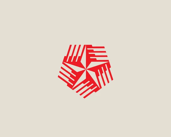 Yıldız spin logo ikonu tasarımı soyut modern asgari çizim. Negatif boşluk girdap vektör işareti logotype. — Stok Vektör