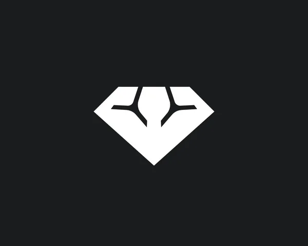 Diseño abstracto del icono del logotipo del gimnasio del diamante ilustración moderna de estilo minimalista. Gema de la aptitud vector idea emblema signo símbolo marca logo — Vector de stock