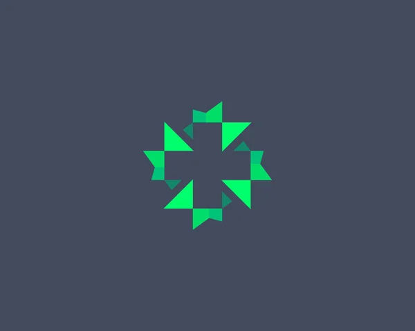 Diseño abstracto más icono logo cruz moderna ilustración de estilo minimalista. Signo vectorial espacio oscuro símbolo marca logo . — Vector de stock