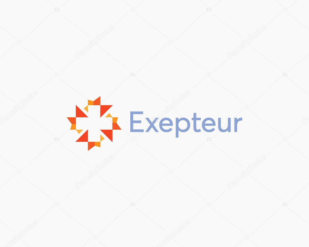 Abstract white plus cross logo icon design modern minimal style illustration. Emblem sign symbol mark logotype