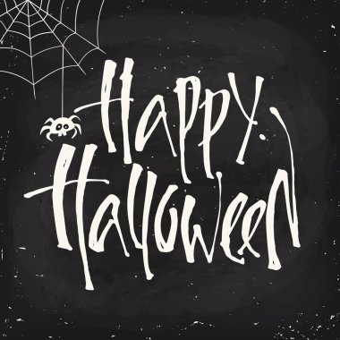 Cadılar Bayramı poster tasarımı ile örümcek