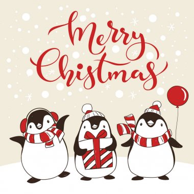 Noel poster pinguins ile 