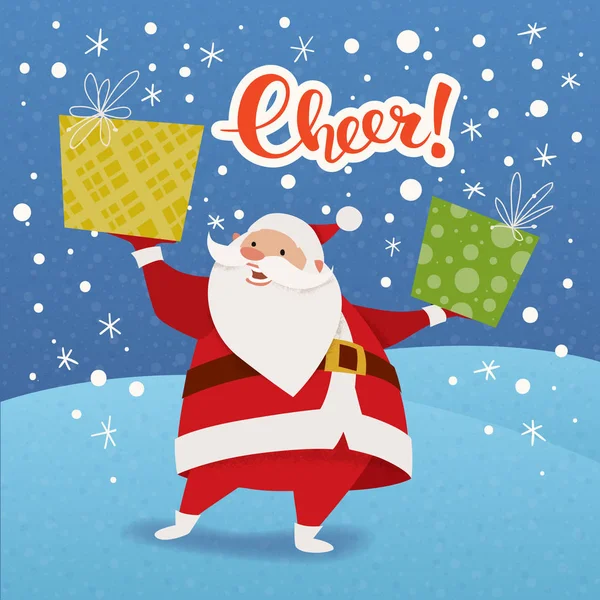 Cartel de Navidad con Santa Claus — Vector de stock