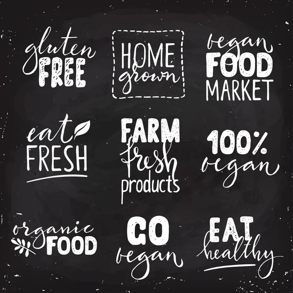 Organik gıda logolar kümesi — Stok Vektör