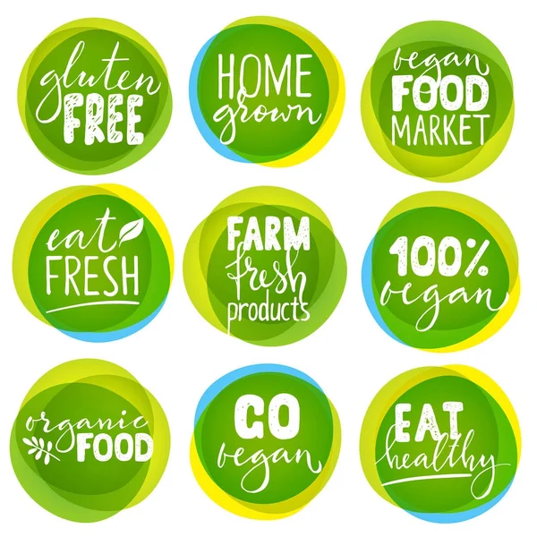 有機食品のロゴのセット — ストックベクタ