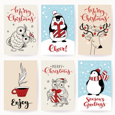 Altı Noel Etiketler kümesi 