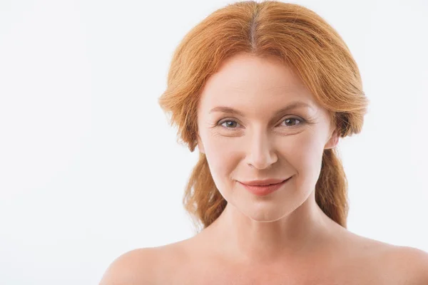 Joyful senior lady with perfect skin — Stock Photo, Image