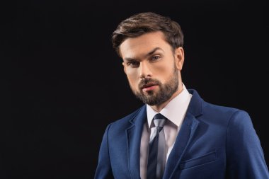 Kendine güvenen işadamı onun ciddiyet ifade