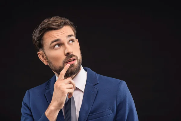 Pensive işadamı sorunu çözmeye çalışıyor — Stok fotoğraf