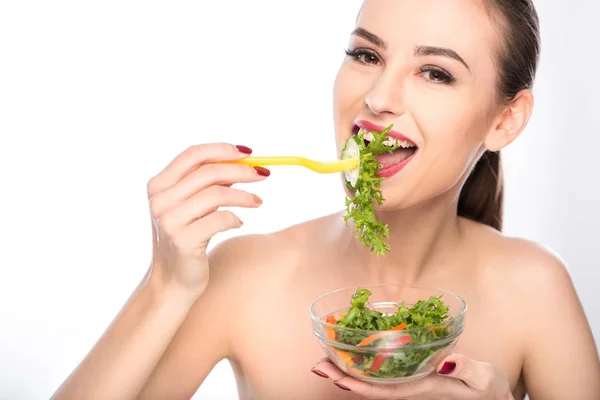 Eten van vitaminen en geschikt — Stockfoto