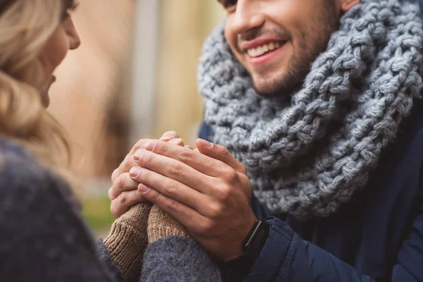 Happy loving couple dating outside — Stock Photo, Image