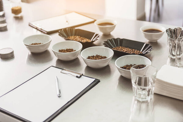 Utensils with coffee at table