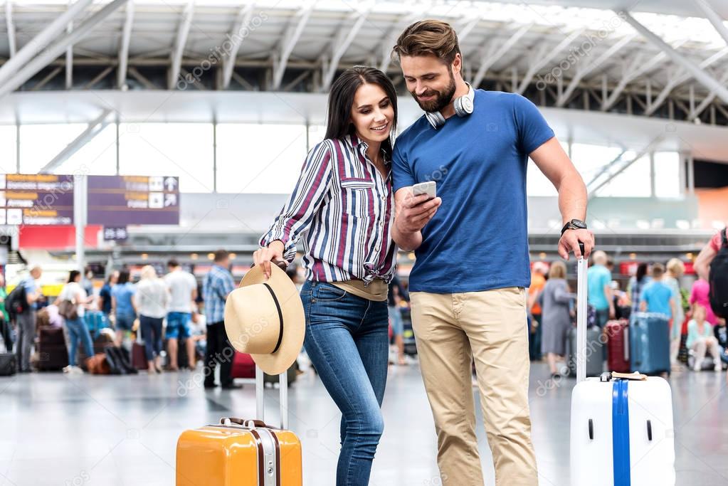 Interested passengers waiting for plane