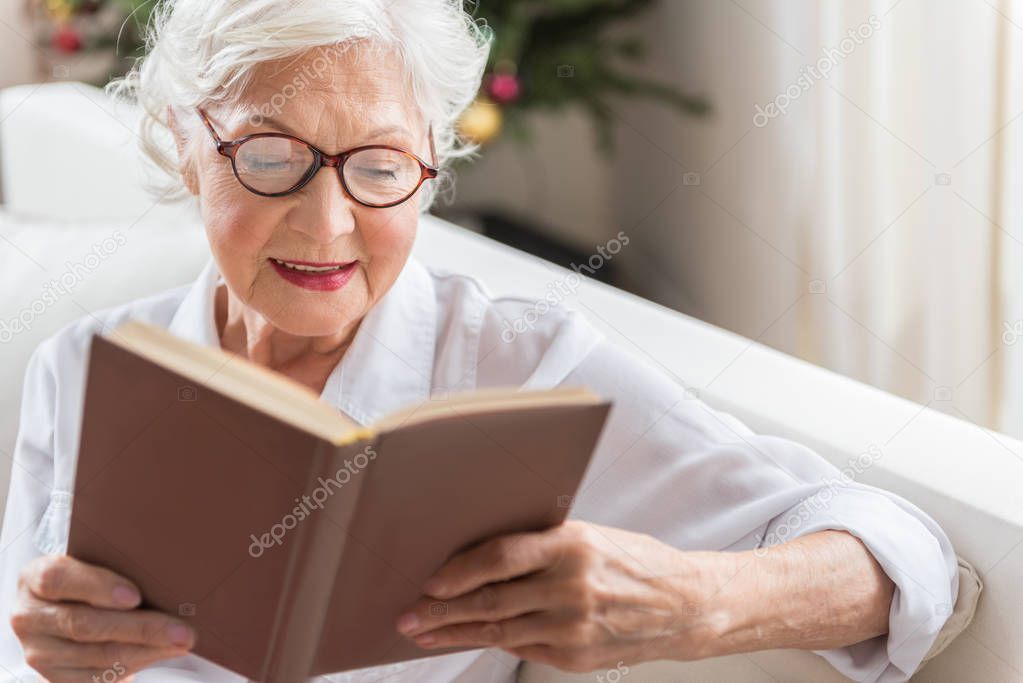 Aging female is enjoying modern novel