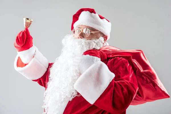 Fröhlicher Weihnachtsmann begrüßt alle mit Neujahr — Stockfoto