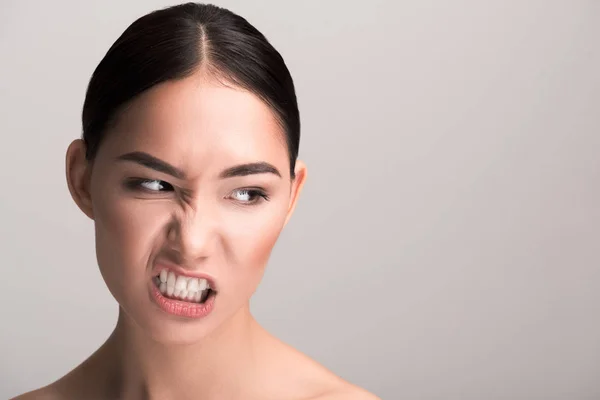 Young woman is expressing irritation — Stock Photo, Image
