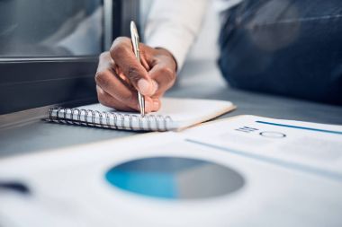 Nitelikli adam bazı notlar onun Not Defteri'nde yapıyor