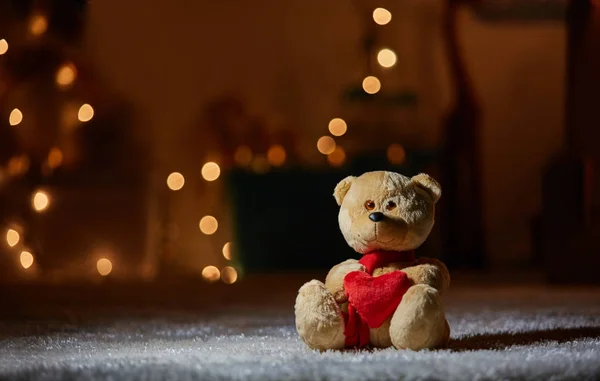 Small teddy in the carpet — Stock Photo, Image