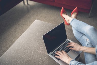 Tipik dizüstü bilgisayar içinde kadın