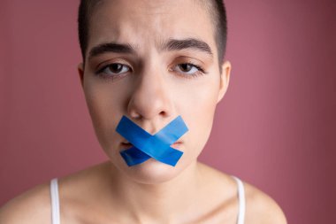 Neglecting human rights and not listening to women stock photo