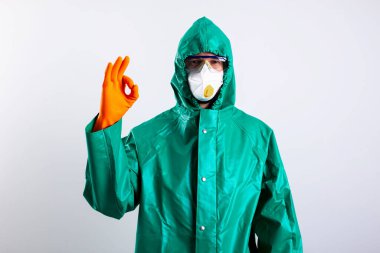 Confident specialist ready for tackling COVID-19 pandemic stock photo clipart