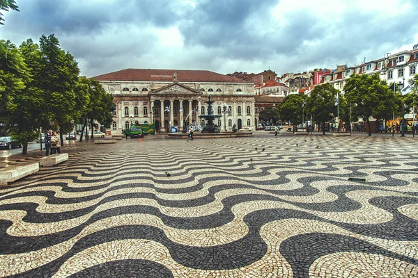 Plaza de Rossio en Lisboa — Foto de Stock