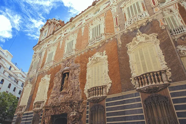 Valencia Palacio Marques de Dos Aguas palace facade in alabaster at Spain — Stock Photo, Image