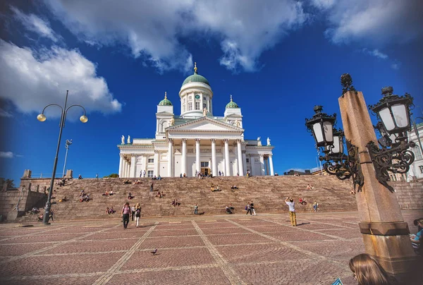 La Catedral de Helsinki es el luterano evangélico finlandés — Foto de Stock