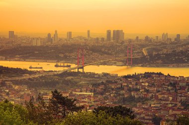 15 Temmuz şehit Köprüsü, günbatımında Boğaz Köprüsü