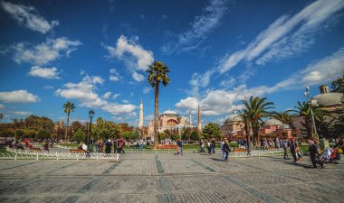 Panoramik Sultanahmet Ayasofya Camii ile kare