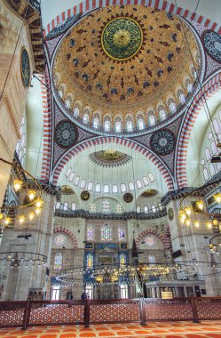 İstanbul, Türkiye 'deki Süleyman Camii' nin içi