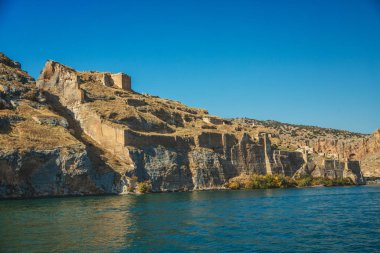Evfrat Nehri 'nin en eski Rumkale manzarası