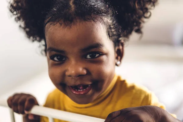 Portrait of happy smiling little child african american girl — Stock Photo, Image