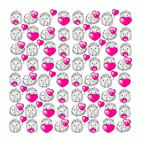 Funny hedgehogs with heart. background image — Stock Photo, Image