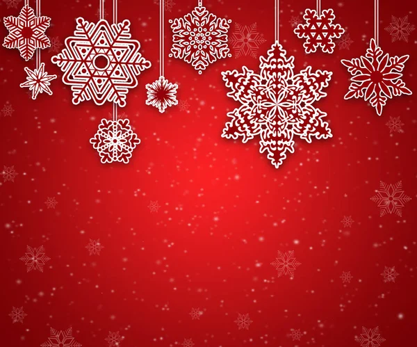 Weihnachten Hintergrundbild mit weißen Schneeflocken — Stockfoto