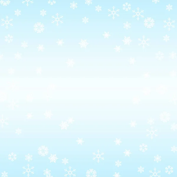 White and blue winter background with snowflakes — ストック写真