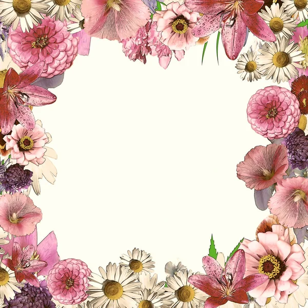 Beyaz arka plan üzerinde izole klasik çerçeve çiçek.