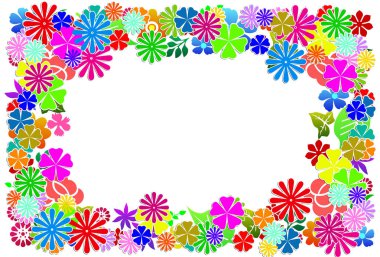 Beyaz arka plan üzerinde izole parlak çerçeve çiçek. 