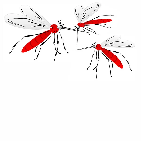面白い蚊の白い背景で隔離 — ストック写真