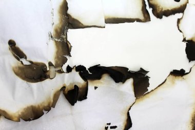 Eski kağıt yandı. Arka plan görüntüsü. Retro tarzı.