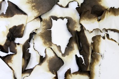 Eski kağıt yandı. Arka plan resmi.