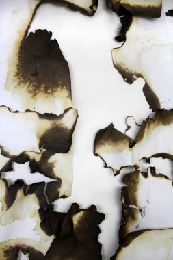 Eski kağıt yandı. Arka plan resmi.