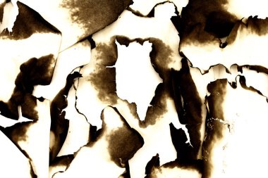 Eski kağıt yandı. Arka plan resmi.